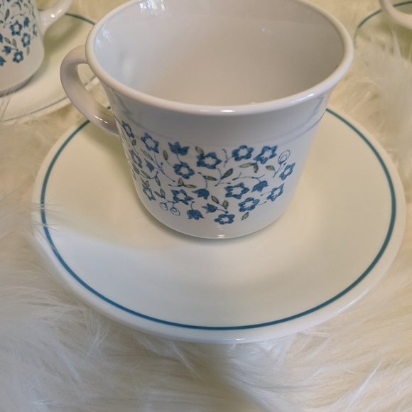 Set Corelle Blue Heather by Corning Cups and Saucers Set of 4 - Picture 5 of 9